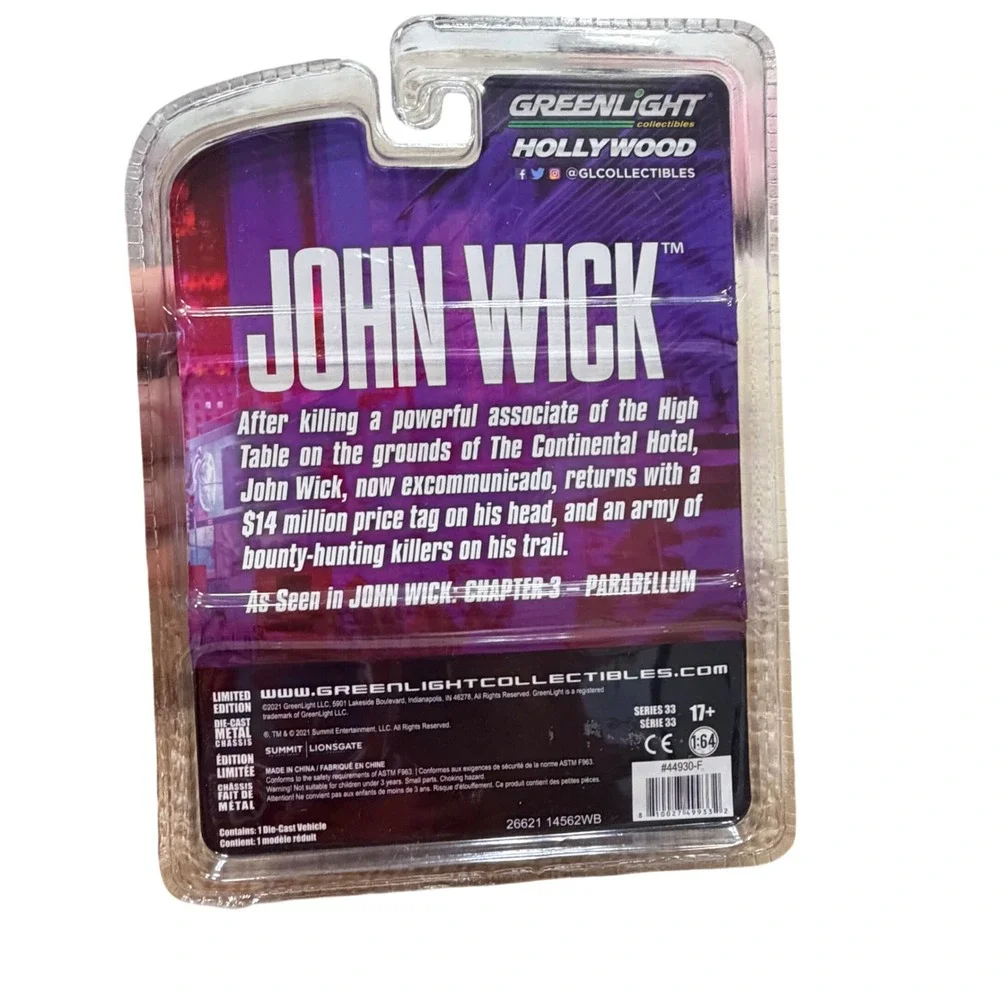 GreenLight Hollywood John Wick 1974 Checker Taxi 1:64 Die-Cast Series 33 44930-F